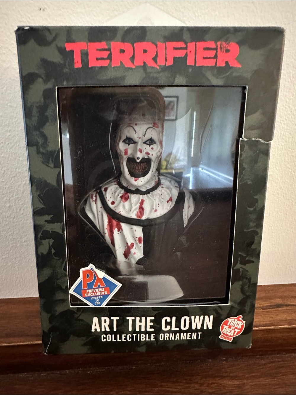 Terrifier Art the Clown Collectible Ornament - Black & White with Red Accents